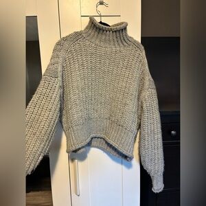 H&M Gray Knit Turtleneck Sweater